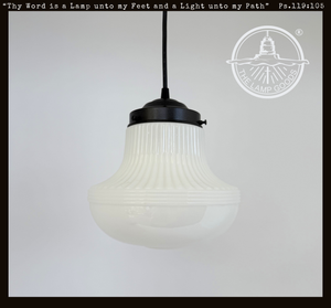 Empire Fluted Bullseye Schoolhouse Pendant Light