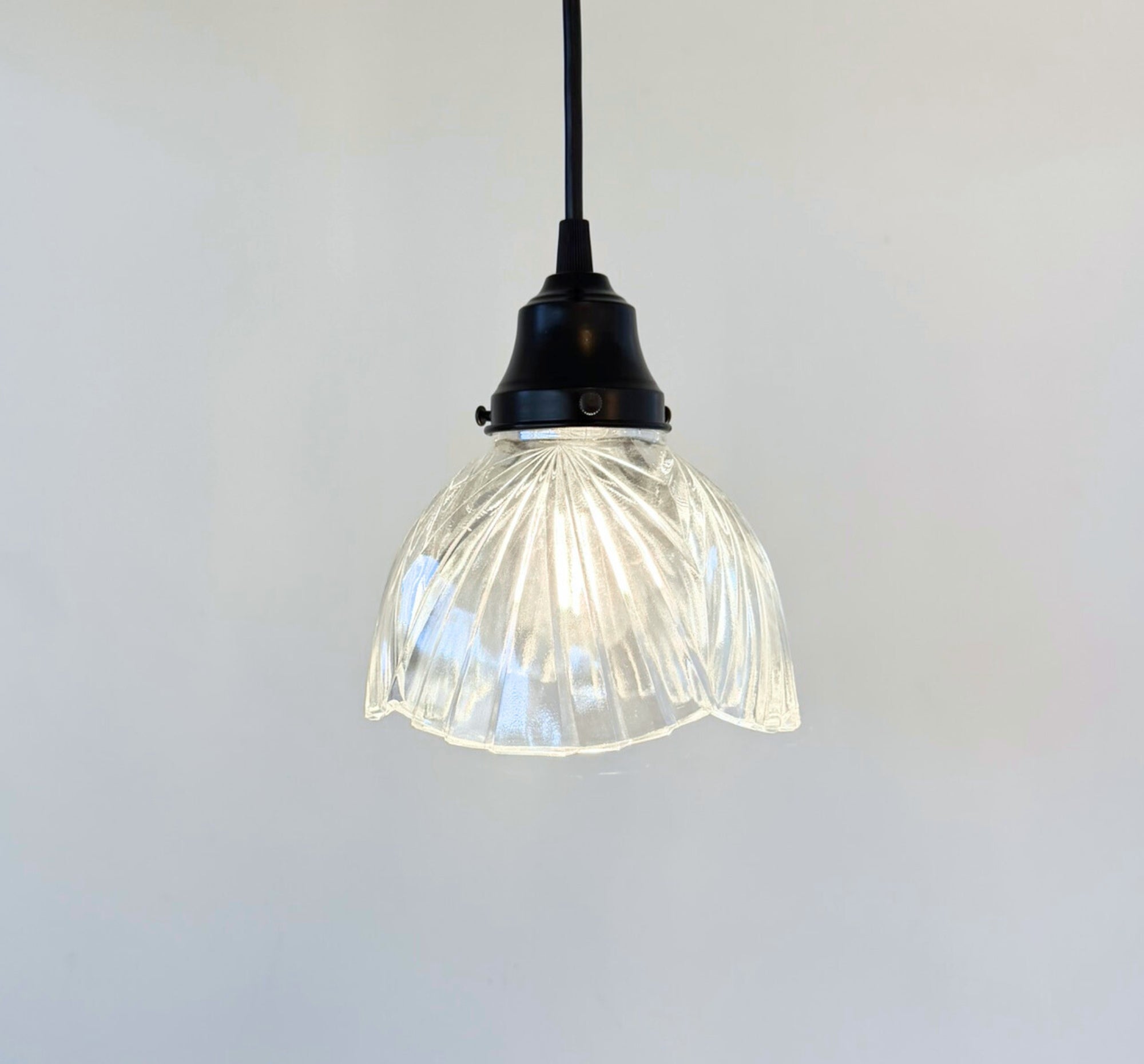 Clear Fan Ribbed Heavy Pressed Sunburst