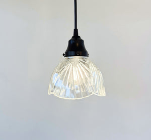 Clear Fan Ribbed Heavy Pressed Sunburst