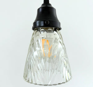 Clear Ribbed Drape Curtain Pendant Light