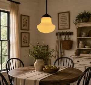 Empire Fluted Bullseye Schoolhouse Pendant Light