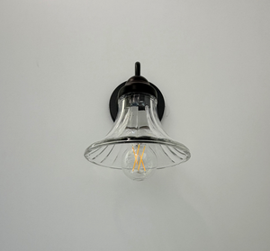 Simple Wide Flare Clear Glass Sconce