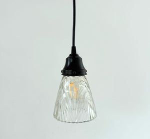 Clear Ribbed Drape Curtain Pendant Light