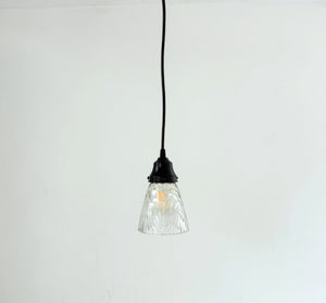 Clear Ribbed Drape Curtain Pendant Light