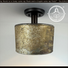 Weathered Bronze Drum Flush Mount