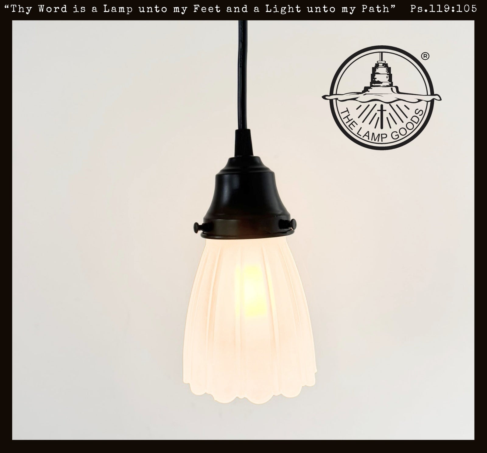 Frosted Simple Cathedral Scallop Pendant