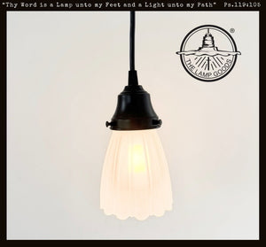 Frosted Simple Cathedral Scallop Pendant