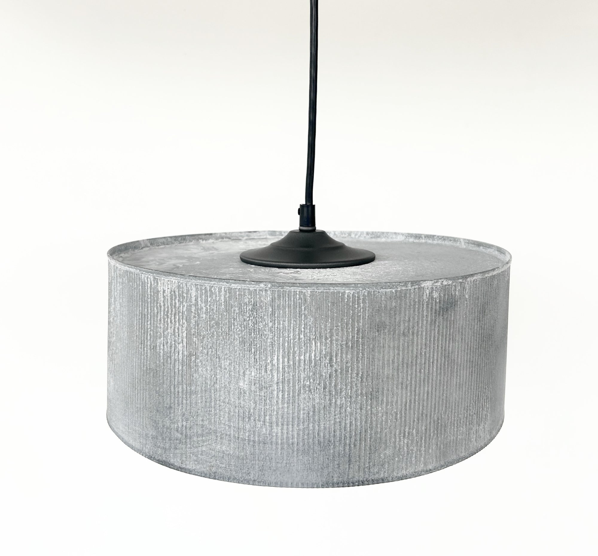 Galvanized Barn Drum Modern Farmhouse Pendant Light