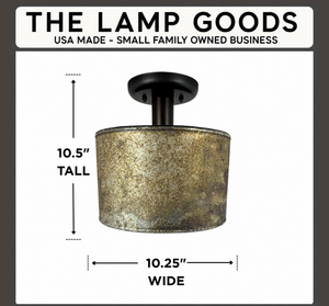 Weathered Bronze Drum Flush Mount