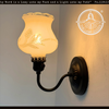 Frosted Floral Embossed Glass Wall Sconce