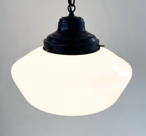 Heirloom Farmhouse Milk Glass Schoolhouse Pendant