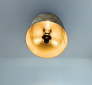 Weathered Bronze Drum Flush Mount