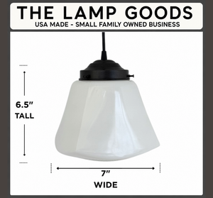 Rare Antique Prism Bottom Schoolhouse Pendant Light