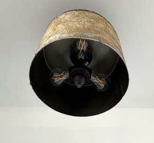 Weathered Bronze Drum Flush Mount