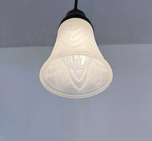 Frosted Embossed Feather Chevron Pendant