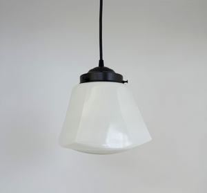 Rare Antique Prism Bottom Schoolhouse Pendant Light