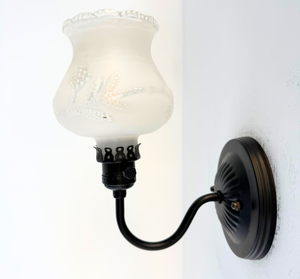 Frosted Floral Embossed Glass Wall Sconce