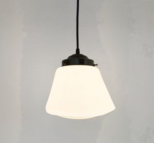 Rare Antique Prism Bottom Schoolhouse Pendant Light