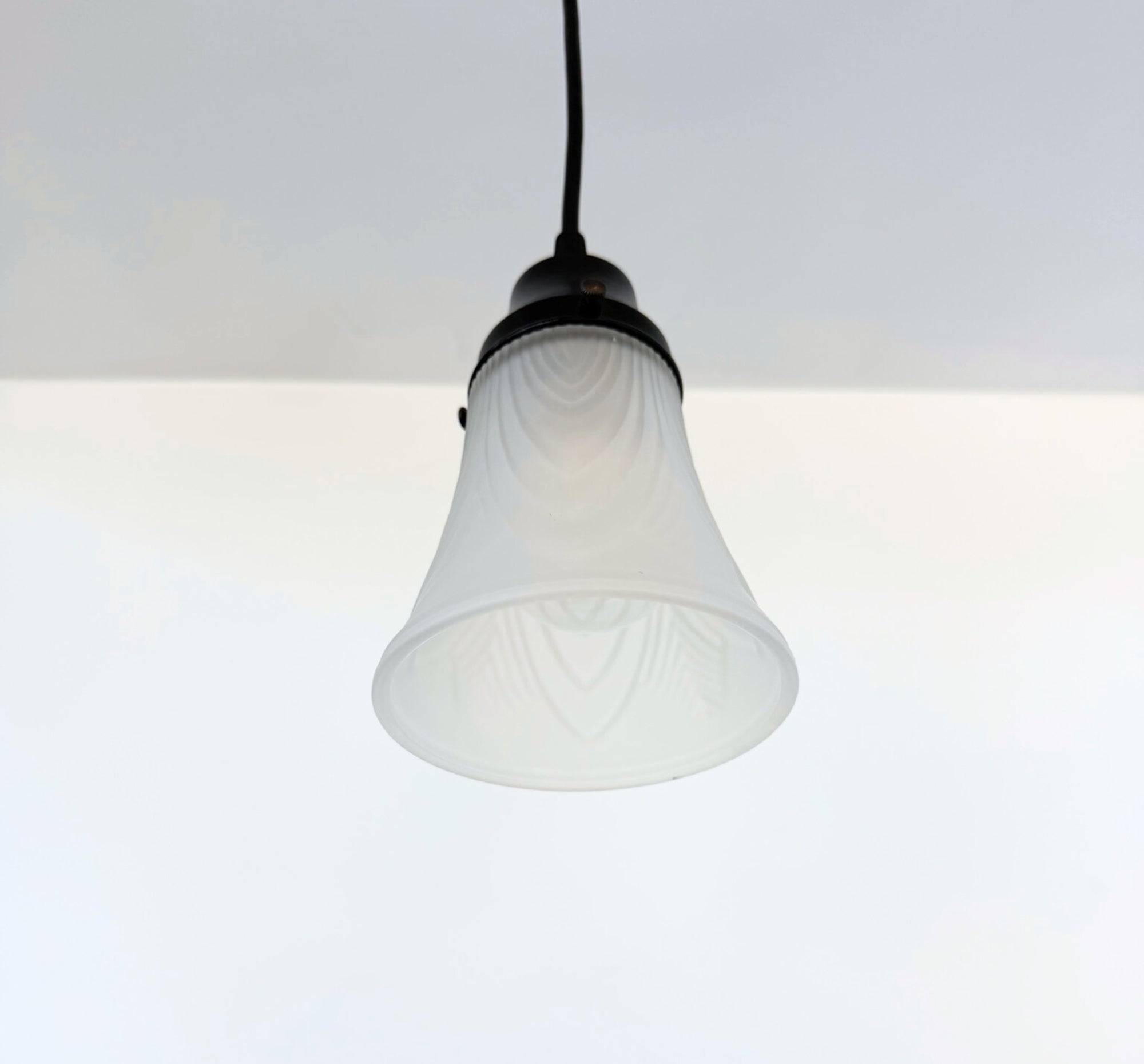 Frosted Embossed Feather Chevron Pendant