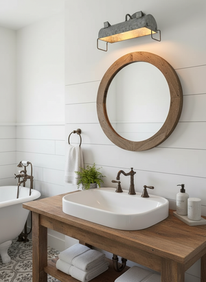 Industrial Galvanized Farmhouse Vanity Light