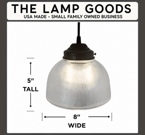 Vintage Thin Holophane Pendant Light