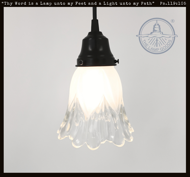 Clear Teardrop Frosted Vintage Pendant