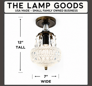 Pressed Glass Crystal Drop Ceiling Light