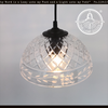 Clear Crosscut Floral Etched Vintage Glass Pendant Light