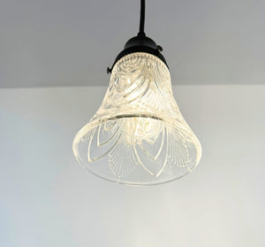 Clear Draped Chevron Single Glass Pendant