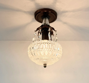 Pressed Glass Crystal Drop Ceiling Light