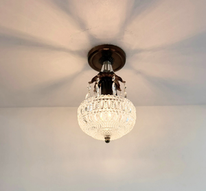 Pressed Glass Crystal Drop Ceiling Light