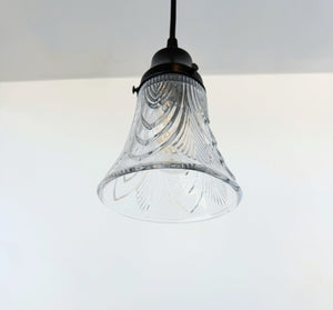 Clear Draped Chevron Single Glass Pendant