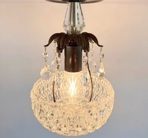 Pressed Glass Crystal Drop Ceiling Light