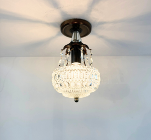 Pressed Glass Crystal Drop Ceiling Light