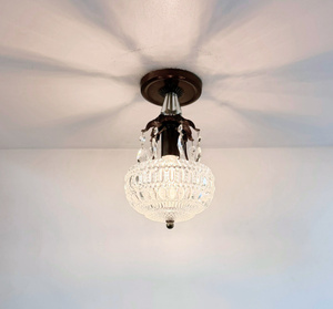 Pressed Glass Crystal Drop Ceiling Light