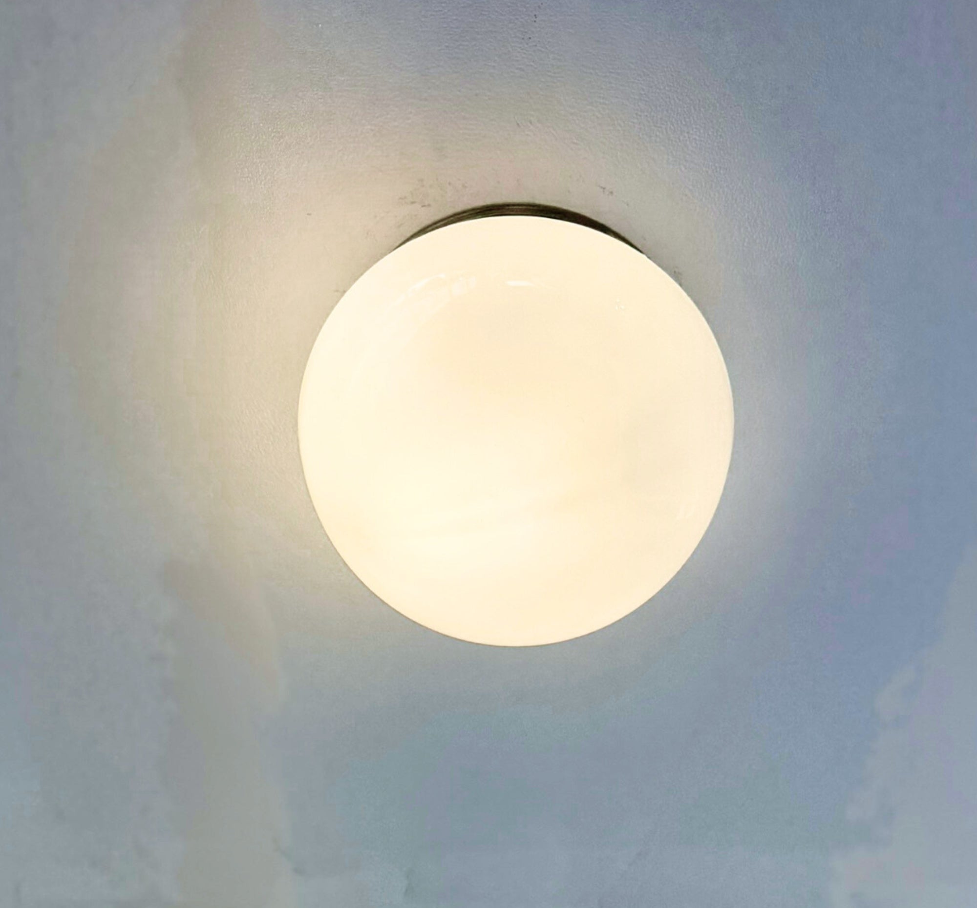 Vintage Opal Schoolhouse Dome Ceiling Light