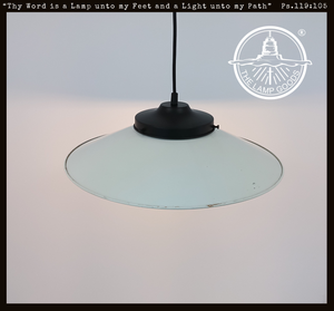 Farmhouse Salvaged White Enamel Pendant Light