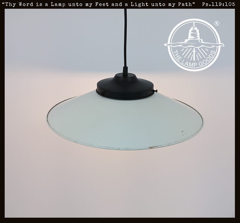 Farmhouse Salvaged White Enamel Pendant Light
