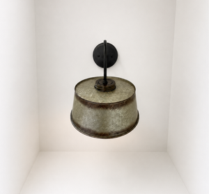 Copper-Edge Bronze Toned Farm Drum Wall Sconce