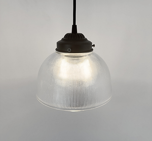 Vintage Thin Holophane Pendant Light