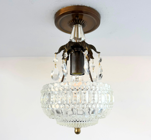 Pressed Glass Crystal Drop Ceiling Light