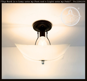Modern Farmhouse Frosted Glass Bowl Ceiling Light