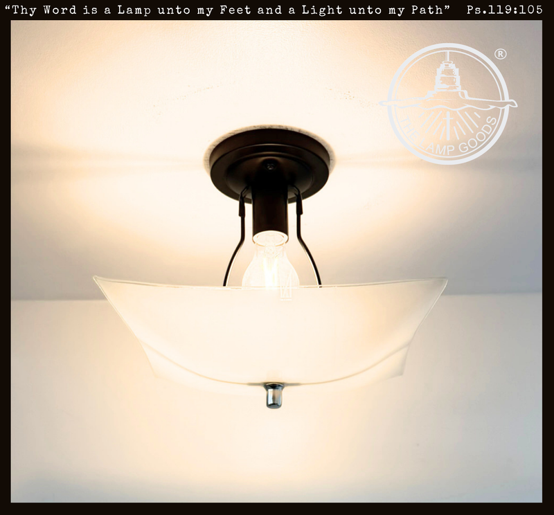 Modern Farmhouse Frosted Glass Bowl Ceiling Light