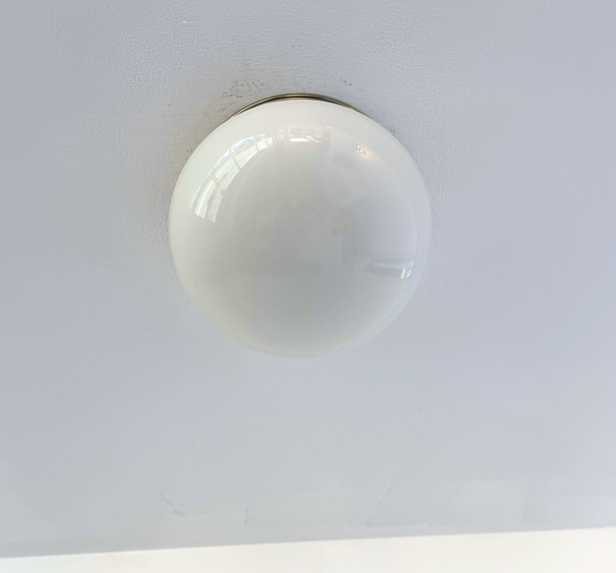 Vintage Opal Schoolhouse Dome Ceiling Light