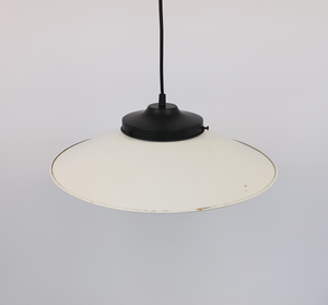 Farmhouse Salvaged White Enamel Pendant Light