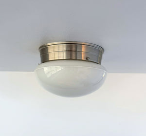 Vintage Opal Schoolhouse Dome Ceiling Light
