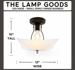 Modern Farmhouse Frosted Glass Bowl Ceiling Light