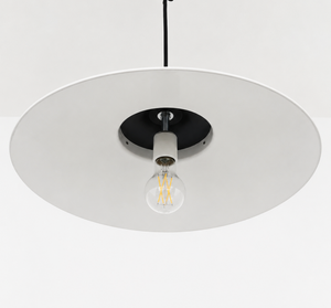 Farmhouse Salvaged White Enamel Pendant Light