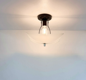 Modern Farmhouse Frosted Glass Bowl Ceiling Light