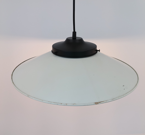 Farmhouse Salvaged White Enamel Pendant Light